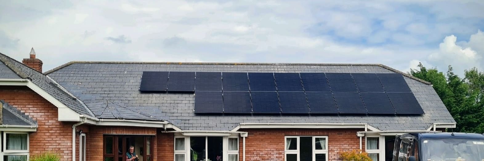 Solar panel installation of 18 panels on a south-facing roof in Dublin