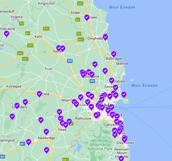 Map of Meath solar installations in 2023