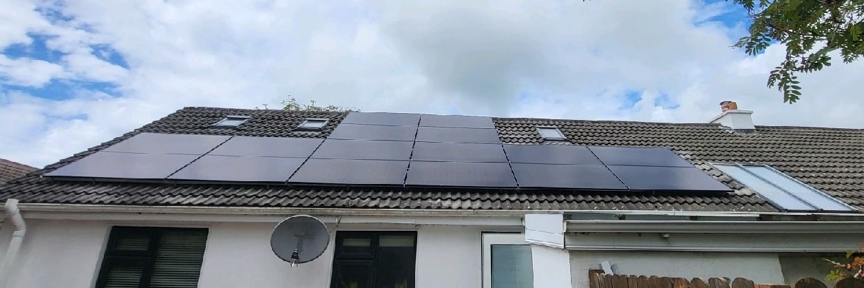 16 panel, South-East facing PV Solar installation in Galway