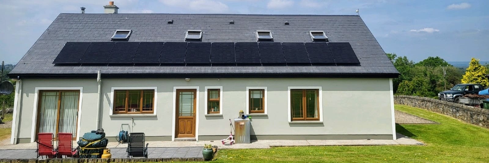 House in County Clare, Ireland, with 12 solar panels