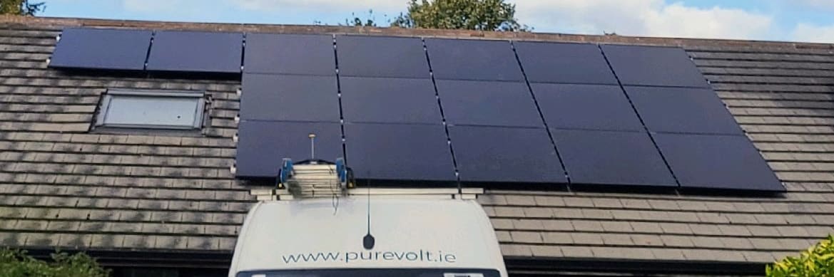Solar panel installation of 17 panels on a south-facing roof in Dublin