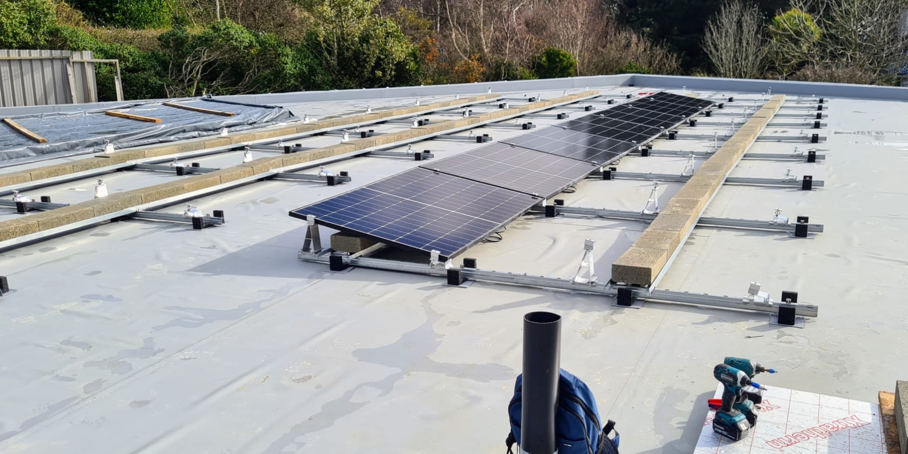 Concrete flat solar roof mounting system,Concrete base roof mounting system