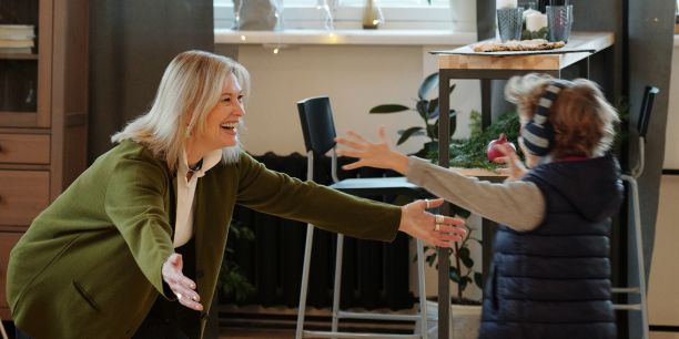 Granny and grandson embracing Ireland