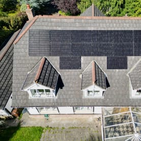 Roof of house after solar panel installation Ireland