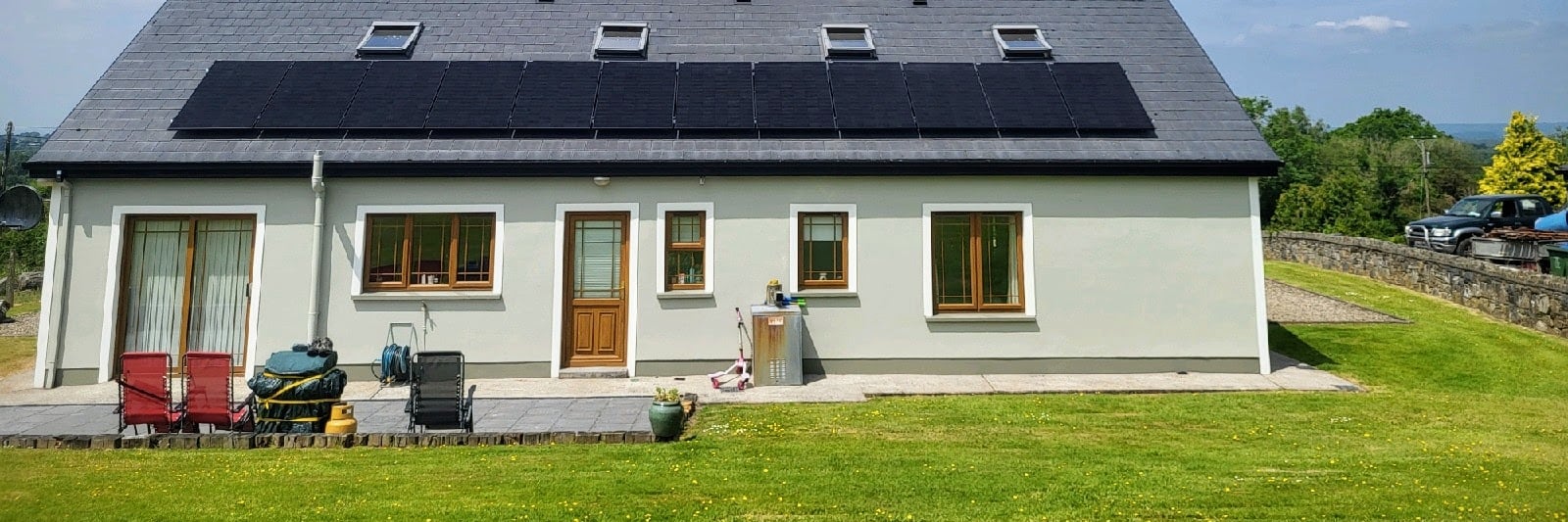 Solar panels on an Irish bungalow