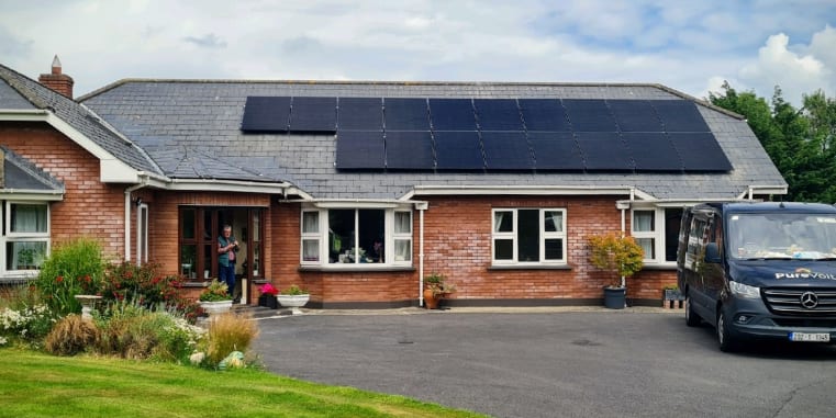 Solar panels on a house in Ireland