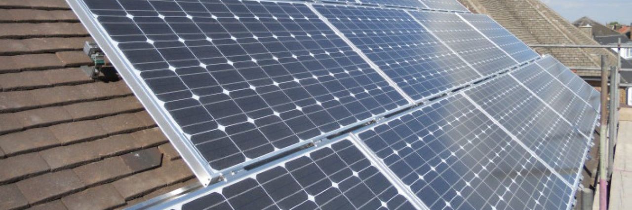 Solar PV panels on a roof