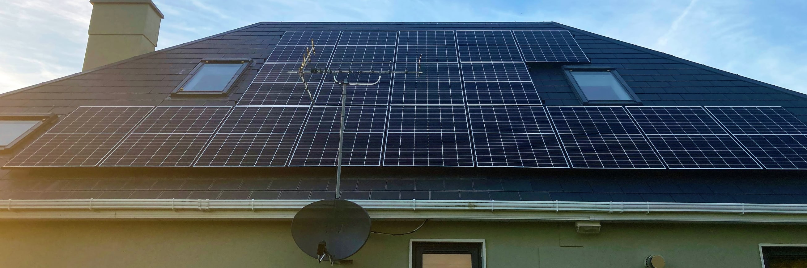Solar panels on roof