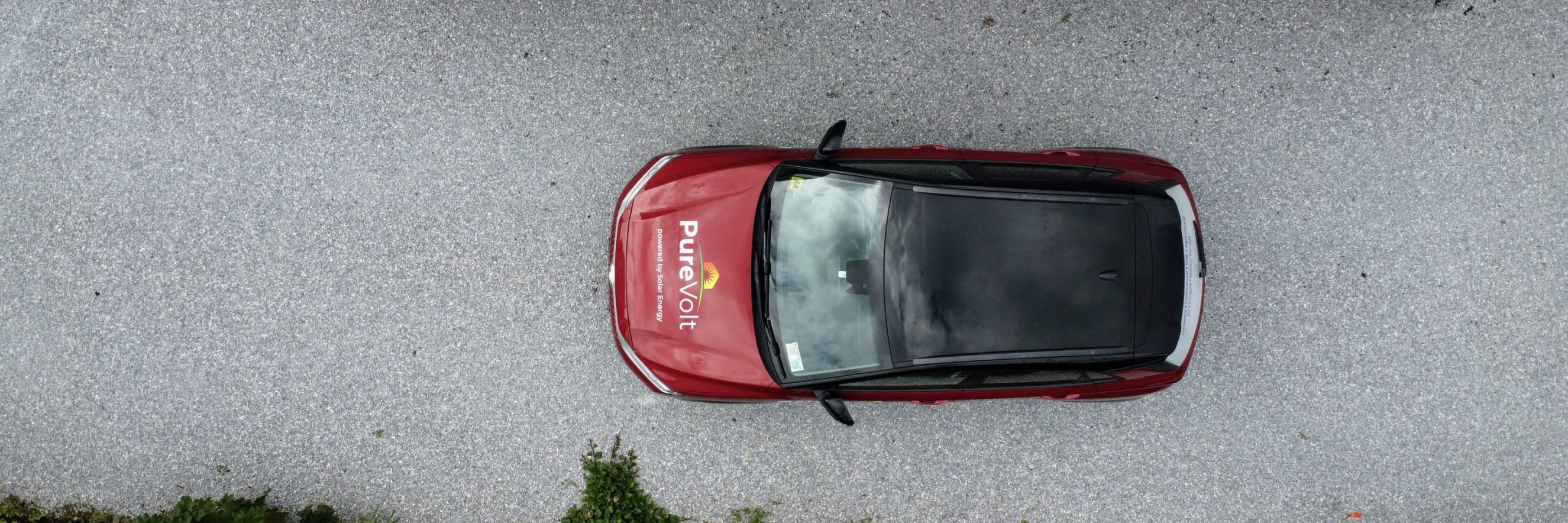 EV Car seen from above