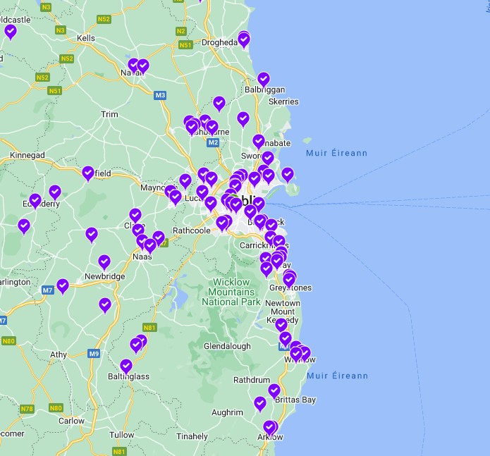 Map of Dublin solar installations in 2023