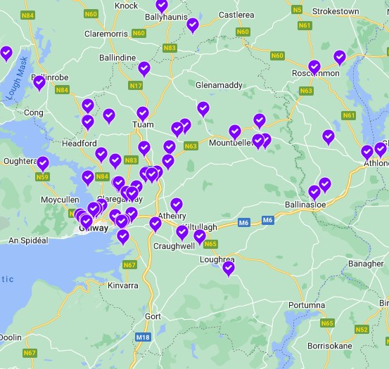 Map of Galway solar installations in 2023