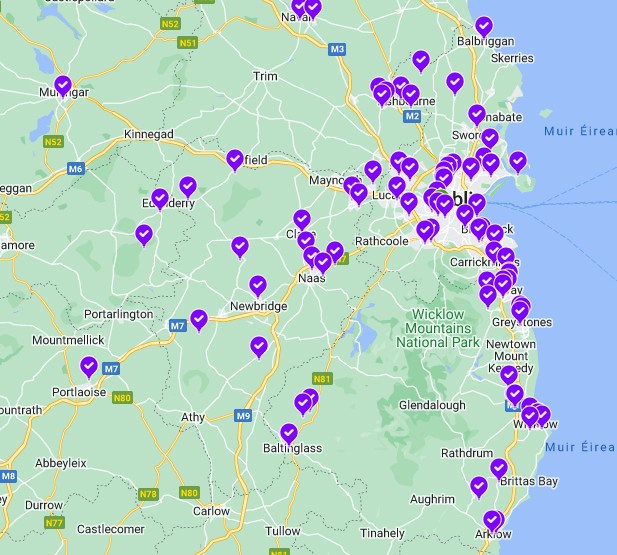 Map of Kildare solar installations in 2023